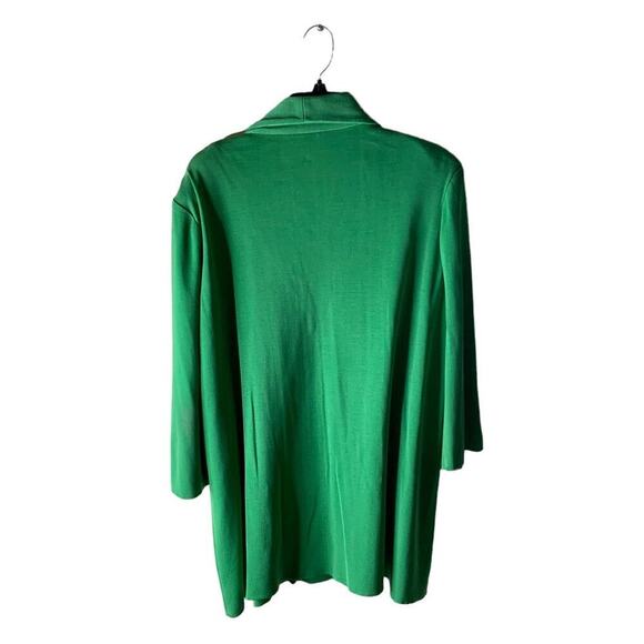 Misook Oversized Cardigan Tunic Women's XL Long Sleeves Hook & Eye Knitted Green - Picture 2 of 7